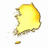 South Korea 3d Golden Map