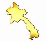 Laos 3d Golden Map