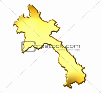 Laos 3d Golden Map