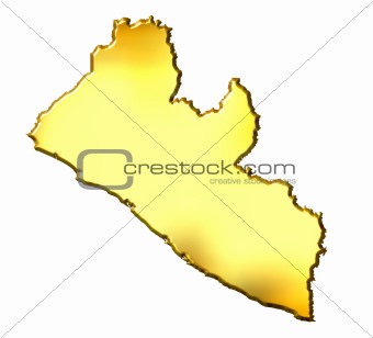Liberia 3d Golden Map