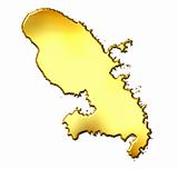 Martinique 3d Golden Map