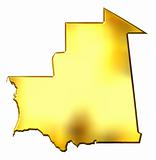 Mauritania 3d Golden Map