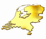 Netherlands 3d Golden Map