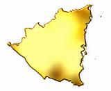 Nicaragua 3d Golden Map