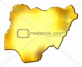 Nigeria 3d Golden Map