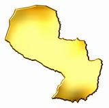 Paraguay 3d Golden Map