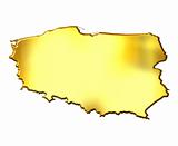 Poland 3d Golden Map