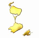 Saint Pierre and Miquelon 3d Golden Map