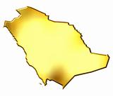 Saudi Arabia 3d Golden Map