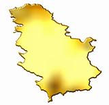 Serbia 3d Golden Map