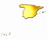Spain 3d Golden Map