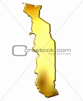 Togo 3d Golden Map