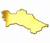 Turkmenistan 3d Golden Map