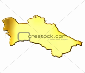 Turkmenistan 3d Golden Map