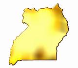 Uganda 3d Golden Map