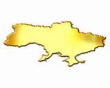 Ukraine 3d Golden Map