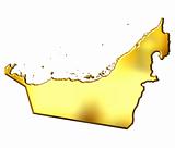 United Arab Emirates 3d Golden Map
