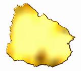 Uruguay 3d Golden Map