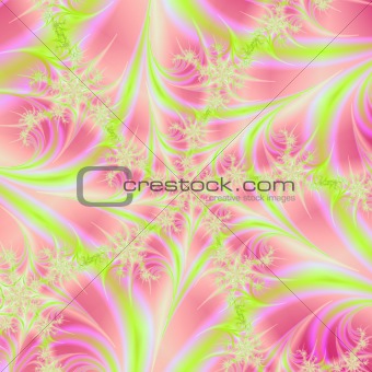 Spiral web in pink and yellow