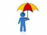 Person and umbrella