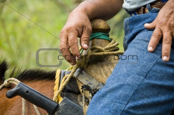 Close-up of a man on a horse