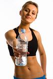 Young woman with water bottle