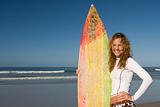Girl with surfboard