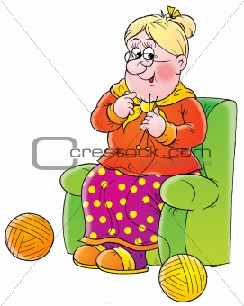Knitting grandmother