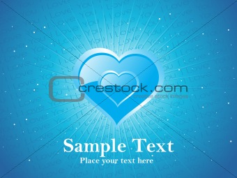 vector- heart with blue background