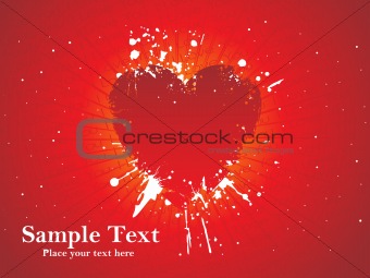 romantic heart with red text