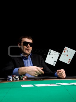 Fold in poker with two aces