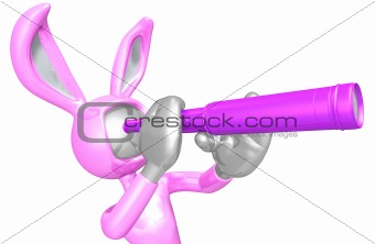 Easter Bunny Looking Through Telescope