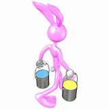 Easter Bunny Carrying Paint Cans