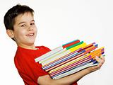 Boy carrying books