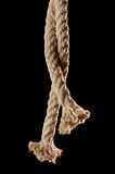 Two twisted rope ends hanging