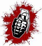 Grenade with splattered blood