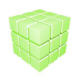 3D Cube Green