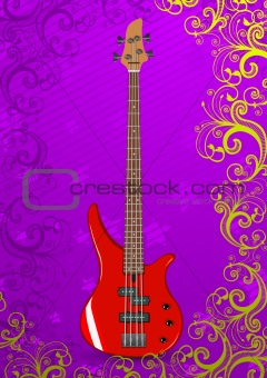 Vector illustration of bass guitar