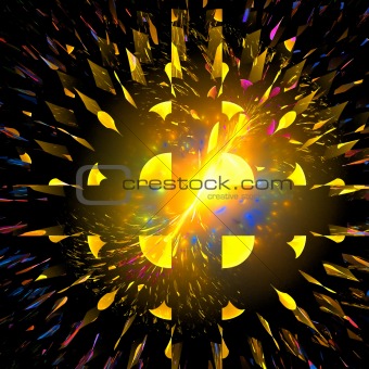 Abstract background. Black - yellow palette.