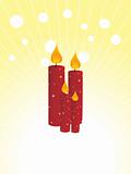 four red burning candles vector illustration