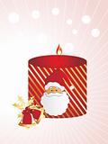 santa style candle with bells, background