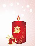 xmas style candle with bells, background