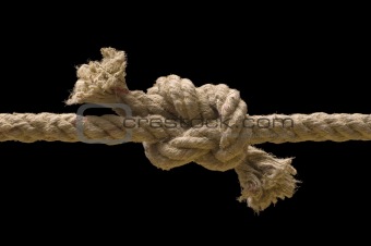Tied knot on rope