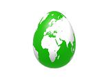 egg world in green - europe, africa, asia