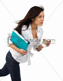 Businesswoman with Coffee in motion