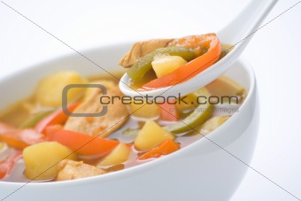 Chinese chicken soup chicken and vegetables