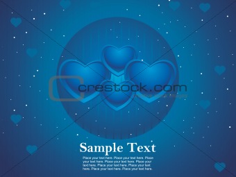 romantic heart-shape with blue background