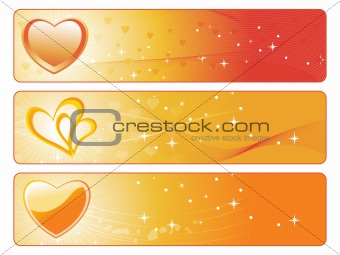 golden heart-shape banner