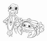 Cartoon Fish and Crab