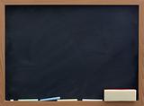 blank blackboard with eraser and chalk
